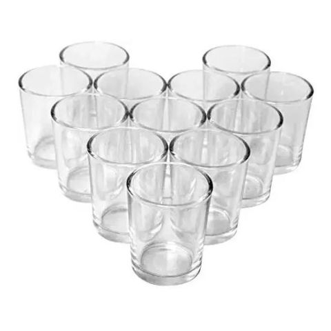 Hosley Set of 12,  Clear Votive / Tealight Candle Holders