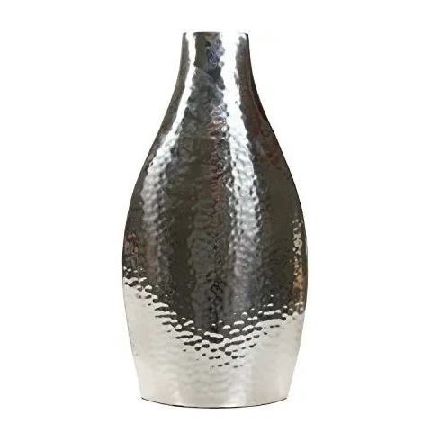 Hosley's 17 Inch High Silver Color Metal Vase
