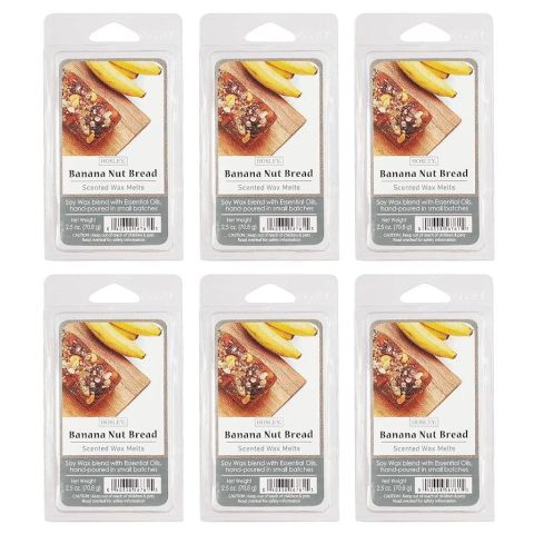 Hosley Set of 6, Banana Nut Bread Scented Wax Cubes/Melts - 2.5 oz Each