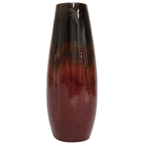 Hosley 12.25 Inch High Ceramic Red Multi-Colored Vase