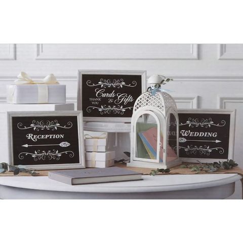 Hosley 3 Pack of Farmhouse Wedding Directional Event Signs