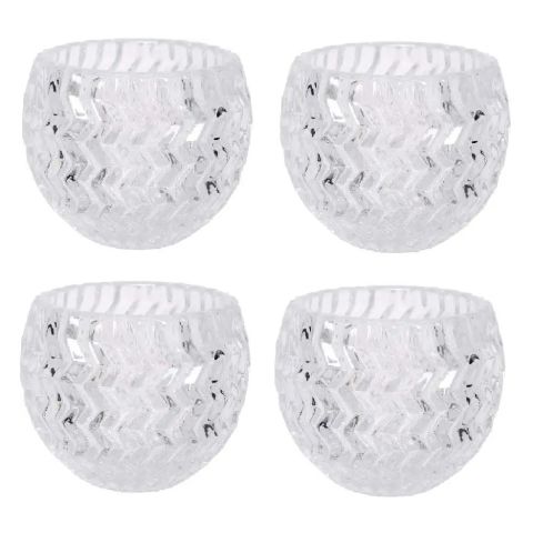 Hosley Set of 4, Clear Glass Tealight Candle Holders