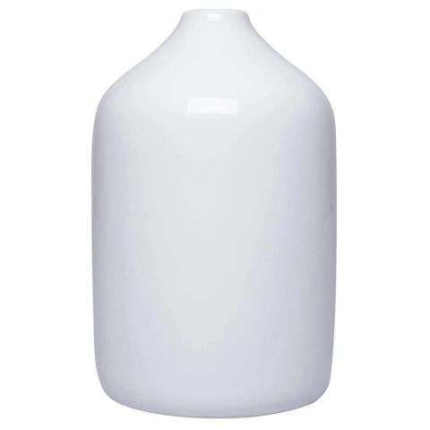 Hosley 8" High White Ceramic Vase