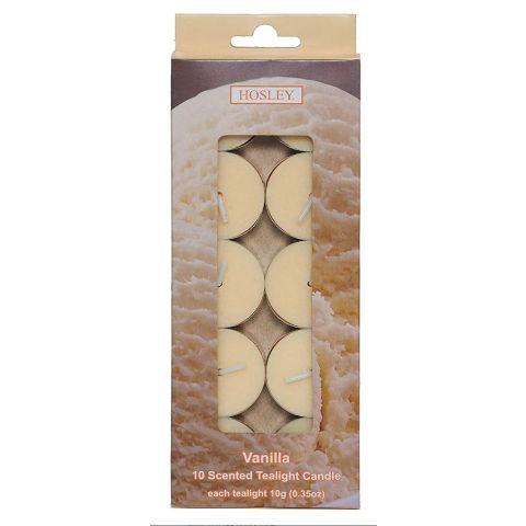 Hosley 120 Pack of Vanilla Pressed Scented Tealight Candles