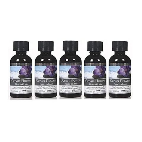Hosley Set of 5, 55 ml Ocean Flowers Fragrance Warming Oils