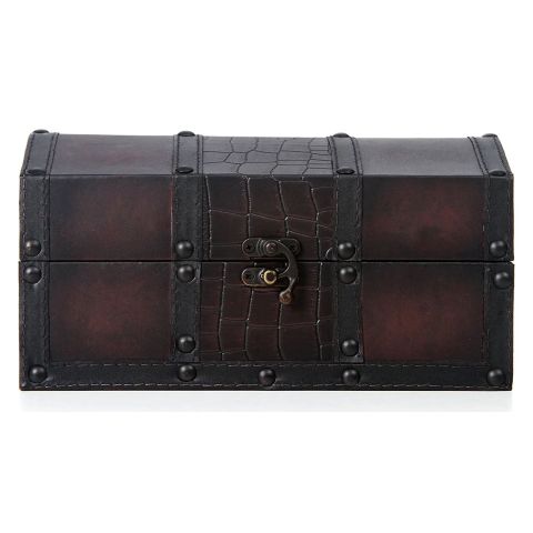 Hosley Decorative Wooden Storage Box with Faux Leather Clasp 9" Long