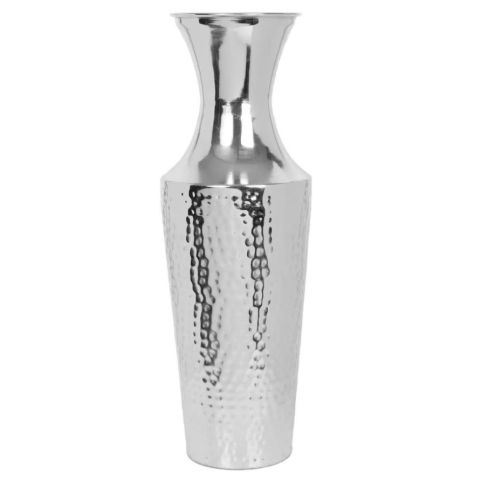 Hosley 18 Inch High Silver Color Metal Floor Vase