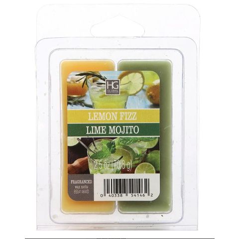 Hosley Dual Pack Lemon Fizz/Lime Mojito Wax Cubes- 2.5 oz.
