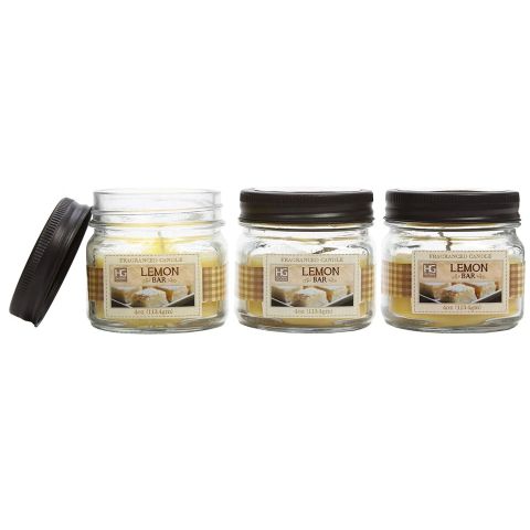 Hosley's Set of 3, 4 oz. Lemon Bar Fragrance Farm House Hand Poured Candles