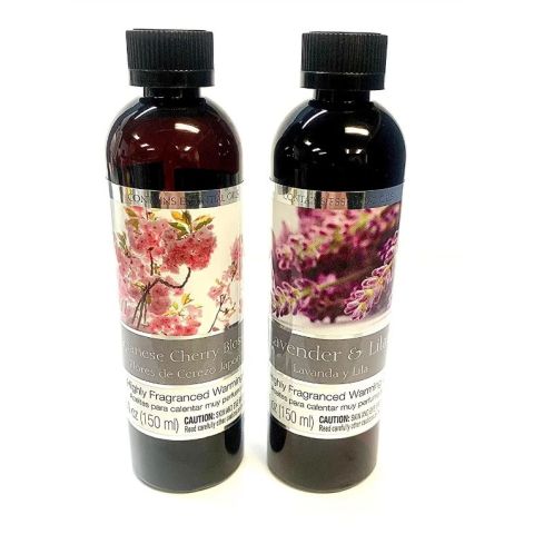 Hosley Set of 2, Assorted Fragrance Warming Oils 5oz Each - Lavender / Lilac & Japanese Cherry Blossom