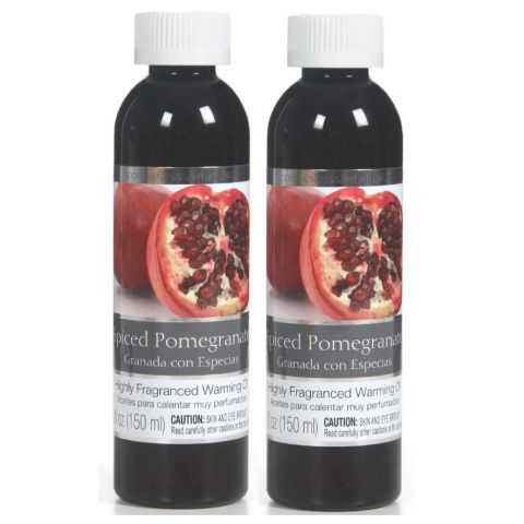 Hosley Set of 2, 5 oz. Spiced Pomegranate Fragrance Warming Oils