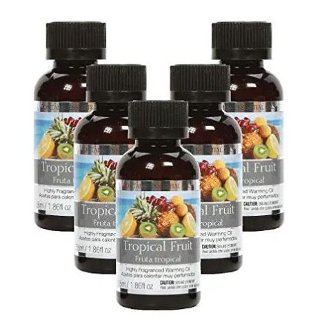 Hosley Set of 5, 55 ml Tropical Fruit Highly Scented Fragrance Warming Oils