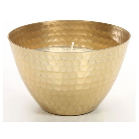Hosley Gold Metal Hammered Lemon Thyme Scented Candle