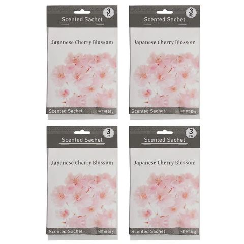 Hosley Set of 12, 1 oz Each Japanese Cherry Blossom Scented Sachets for Drawers or Closets
