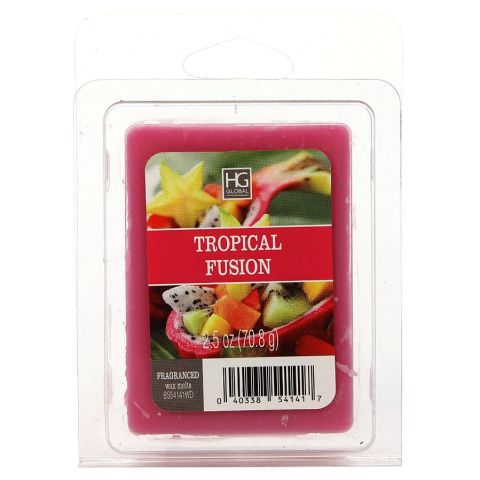 Hosley Tropical Fusion Wax Cubes- 2.5 oz. Hand poured Wax Infused with Essential Oils