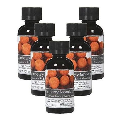 Hosley Set of 5, 55 ml. Cranberry Mandarin Highly Scented Warming Oils
