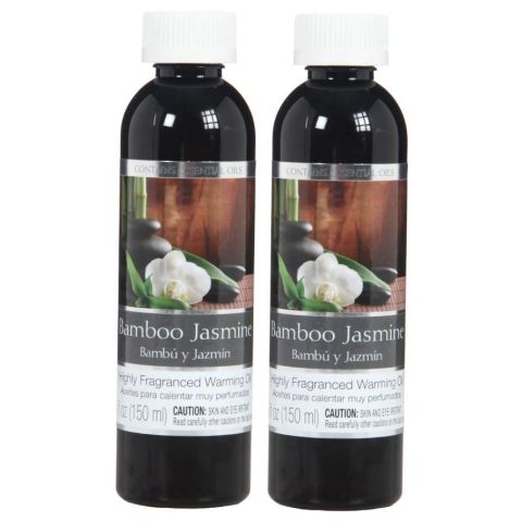 Hosley's Set of 2, 5 oz Premium Bamboo Jasmine Fragrance Warming Oils