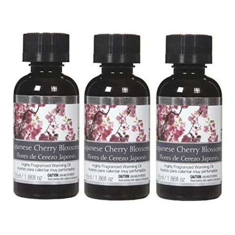 Hosley Set of 3, 55 ml Japanese Cherry Blossoms Fragrance Warming Oils