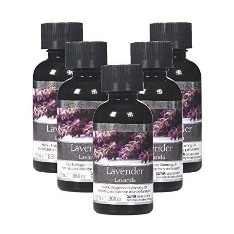 Hosley Set of 5, 55 ml Lavender Highly Scented Fragrance Warming Oils