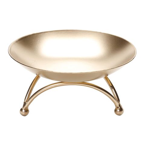 Hosley Gold Metal Pillar Candle Holder