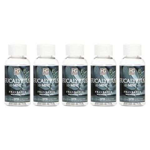 Hosley Set of 5, 55 ml Premium Eucalyptus Mint Highly Scented Warming Oils
