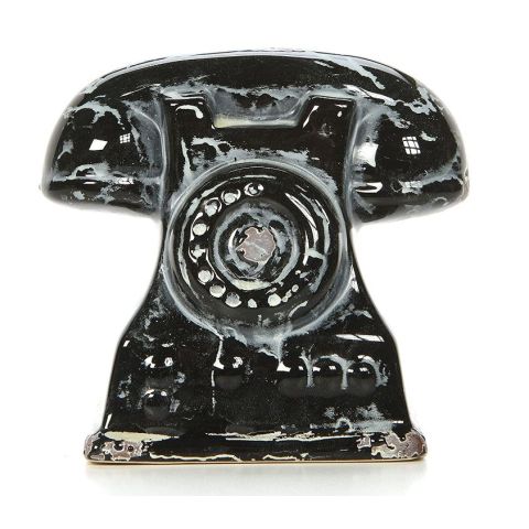 Hosley's Antique Ceramic Black Tabletop Phone