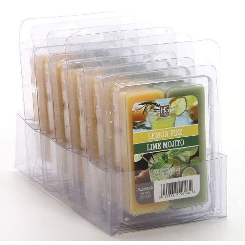 Hosley's Set of 6, Dual Pack Lemon Fizz/Lime Mojito Wax Cubes - 2.5oz.