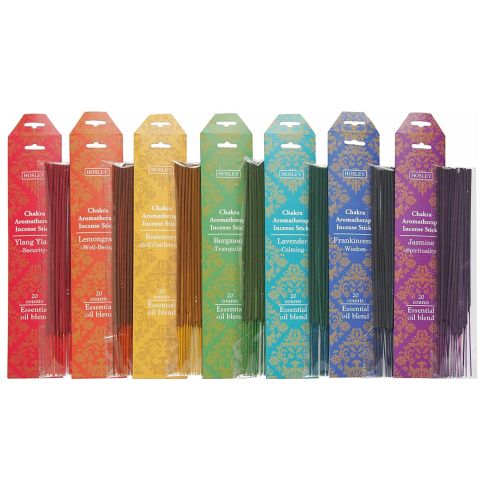 Hosley 7 Assorted Incense Stick Packs with Wooden Holder