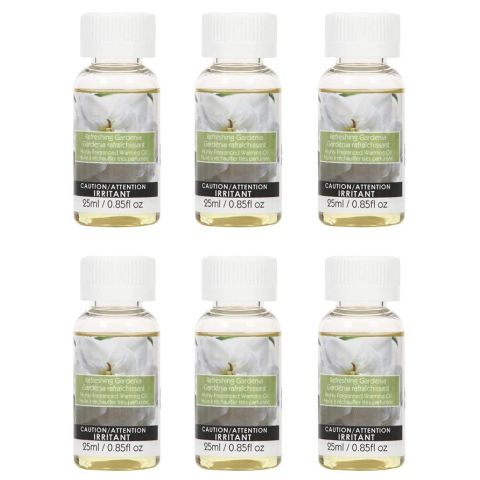 Hosley Set of 6, 25 ml. Concentrated Gardenia Scented Warming Oils