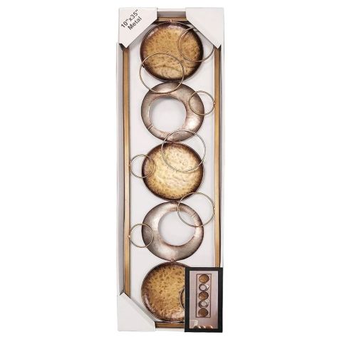 Hosley Gold & Silver Metal Abstract Wall Decor 35" High