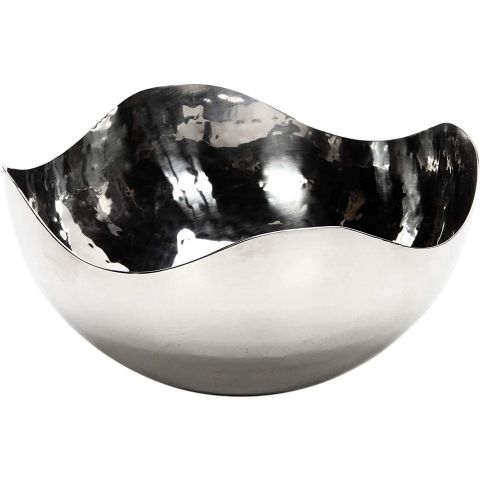 Hosley Silver Finish Metal Bowl -  5.75 Inch Diameter