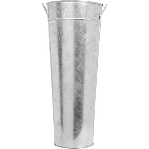 Hosley Galvanized Silver Floor Vase - 15 Inch High 