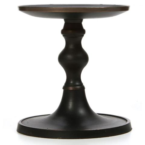 Hosley Antique Bronze Pillar Candle Holder, 5" High