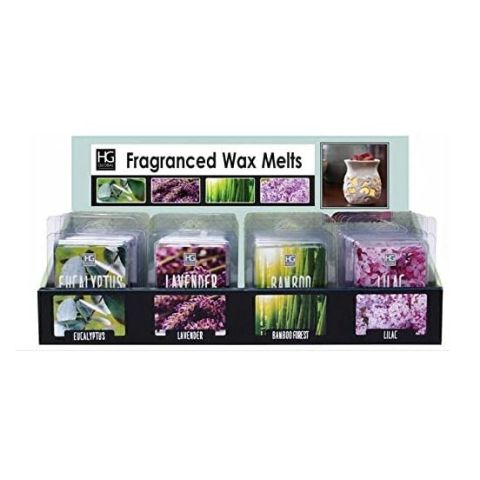 Hosley Set of 24, Assorted Scented Wax Cubes - 2.5 oz Each - Eucalyptus, Bamboo Forest, Lavender, Lilac